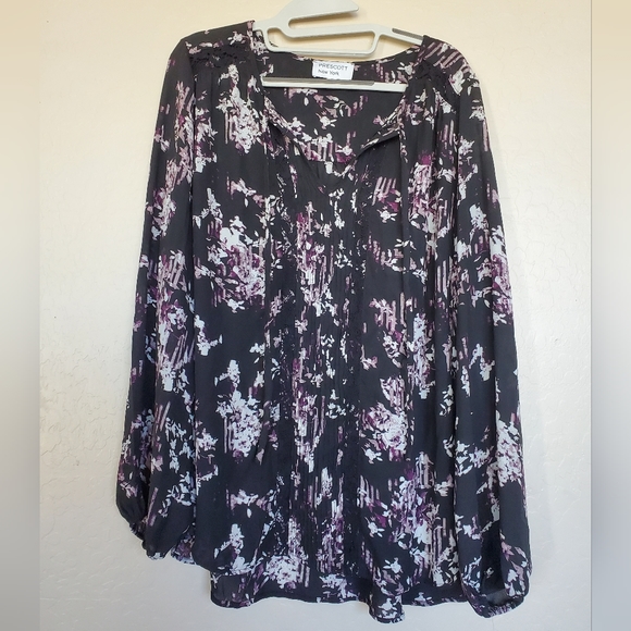 Floral Print Long Sleeve Two Blouse Bundle Women's Size 1X - Picture 11 of 16